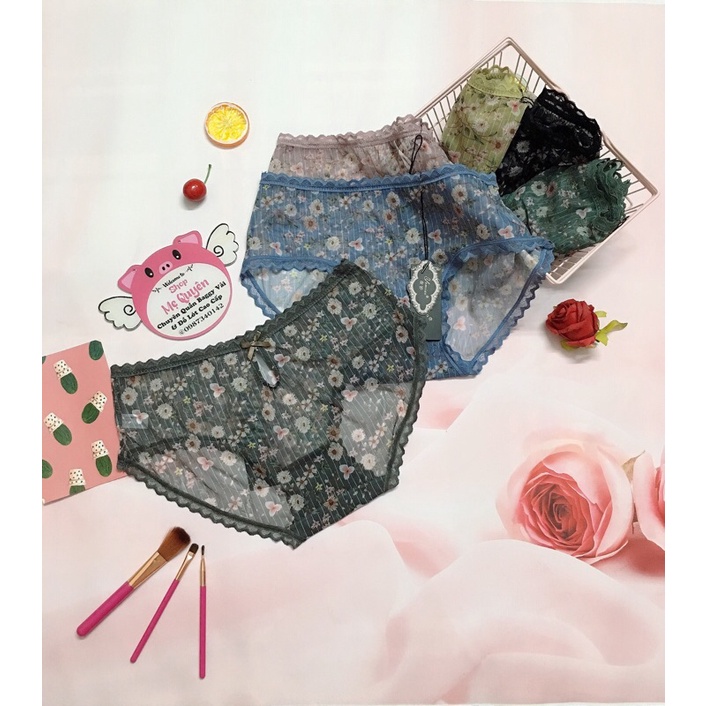 Quần lót ren lưới phối hoa nhí- thiết kế hở mông quyến rũ