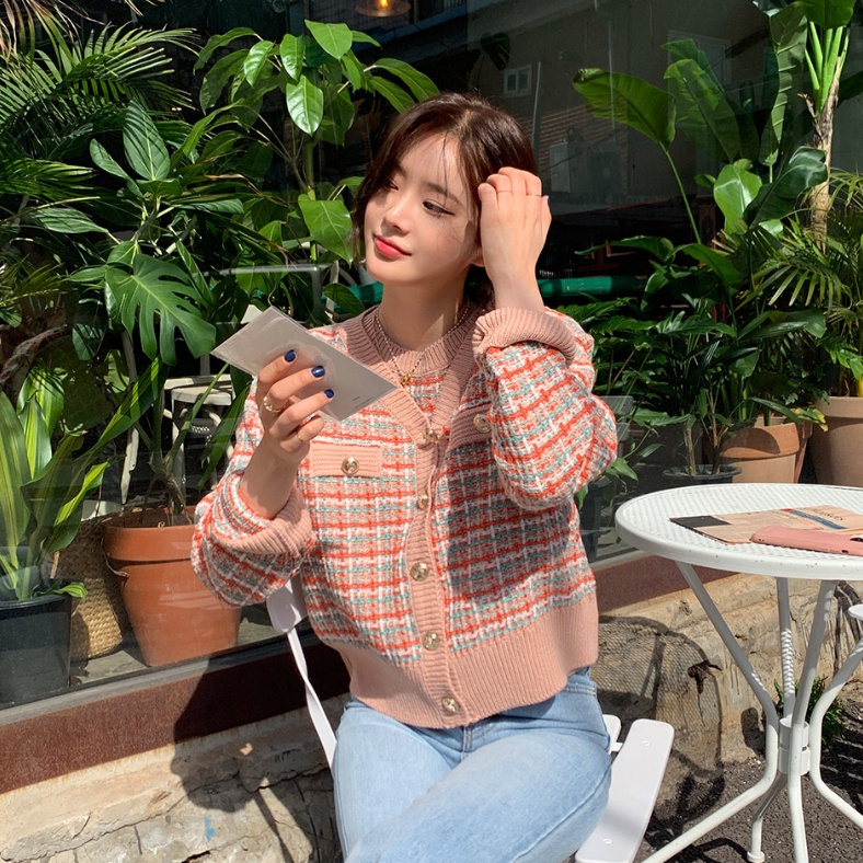 Áo sweater SUXI dệt kim cổ V kiểu Hàn Quốc thời trang mùa thu dành cho nữ