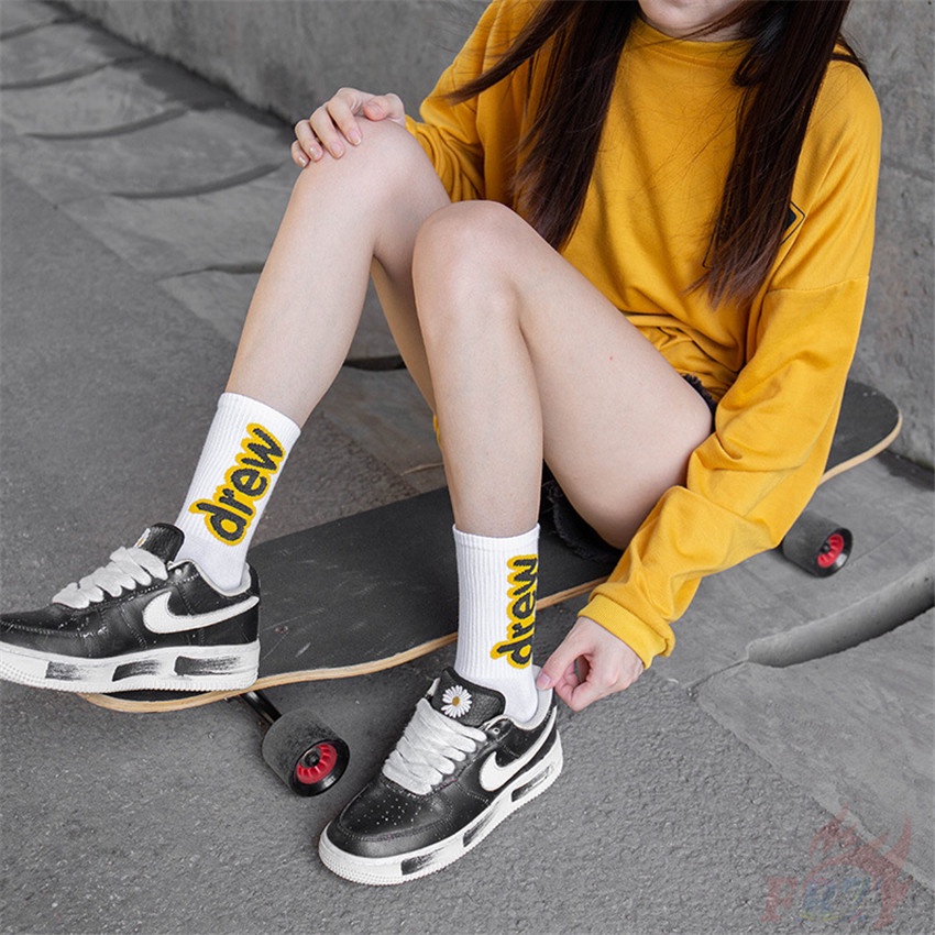 ❀ Vớ Nhà Drew ❀ 1 Đôi Tất Ngắn Thời Trang Hip Hop Đường Phố Unisex