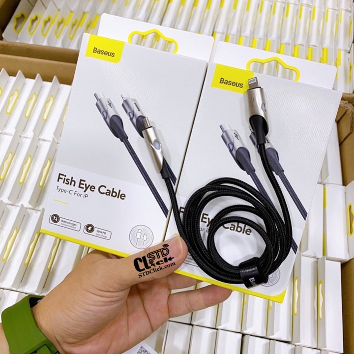 Cáp sạc PD 18w Baseus Fish Eye C to Lighting 18W,có đèn báo tín hiệu,dây sạc nhanh iphone/ipad Giá tốt nhất shopee