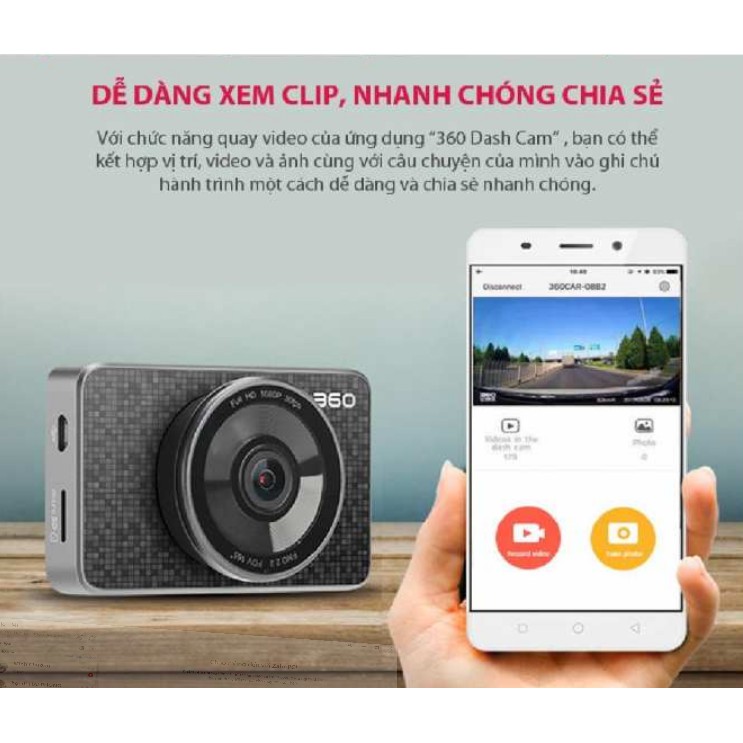 Camera hành trình Qihoo 360 J511C Full HD 1080p - Phân phối chính hãng