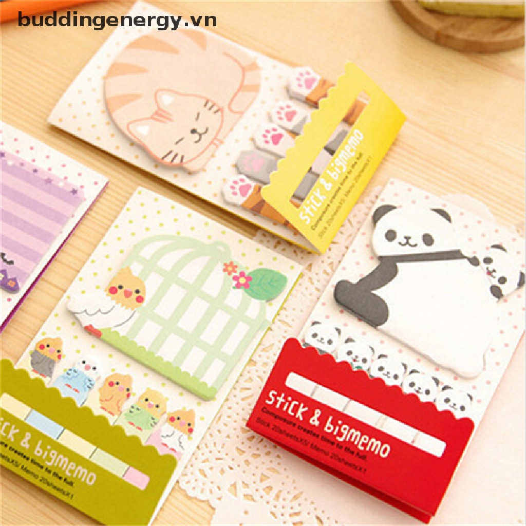 {FCC} Giấy Dán Ghi Chú Lên Kế Hoạch Hình Động Vật Mèo Gấu Trúc Kawaii Dễ Thương
