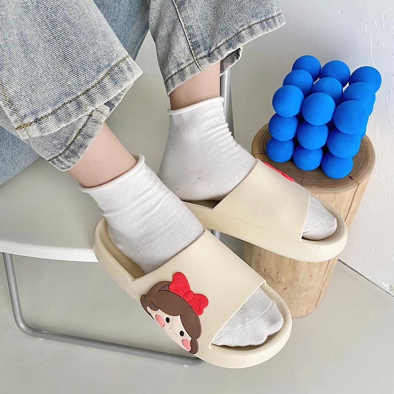 JY373-C3 CÔNG CHÚA NGANG Dép bánh mì đế đúc mặt nữ ngang dễ thương