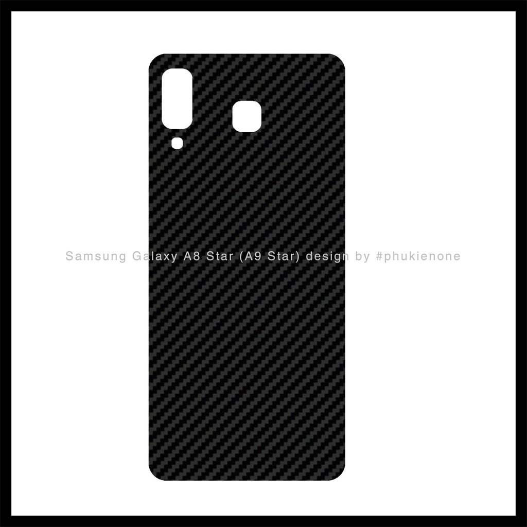 Decal dán lưng Samsung A8 star/ A9 star carbon đen
