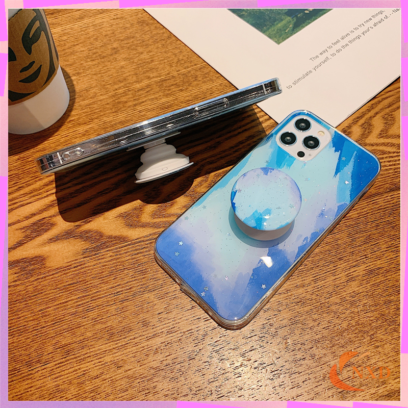 Ready Stock Casing For Xiaomi 10T/10TPro POCO M3 Redmi 9T 9 9A 9C Redmi Note8 Pro Official Watercolor Epoxy Star Glitter Soft TPU Holder Phone Case Protection Cover