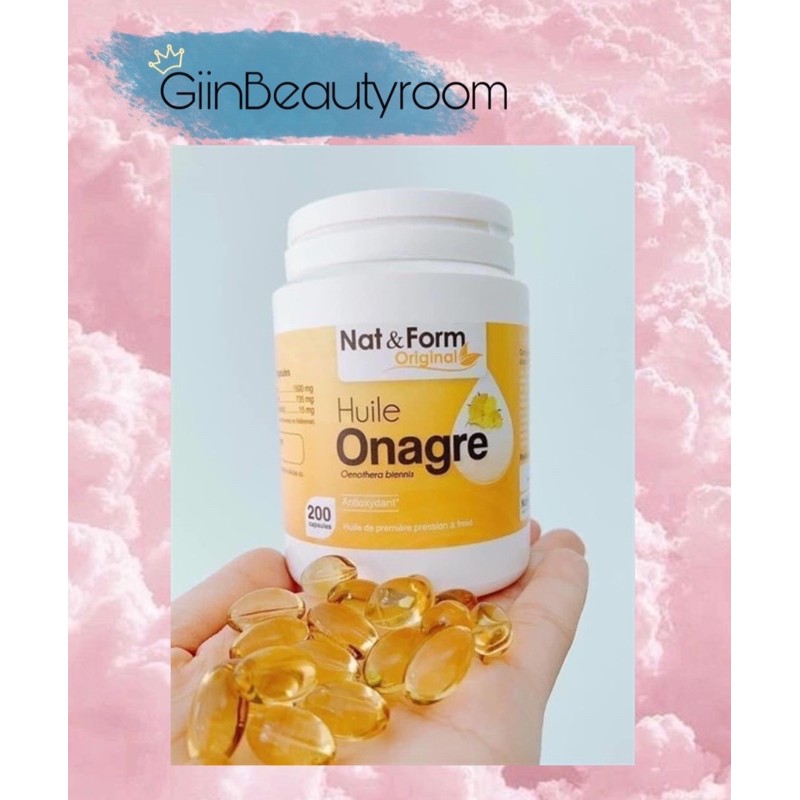 Tinh dầu hoa anh thảo Nat&Form Pháp 200 viên (BẢN MỚI ẢNH CUỐI)