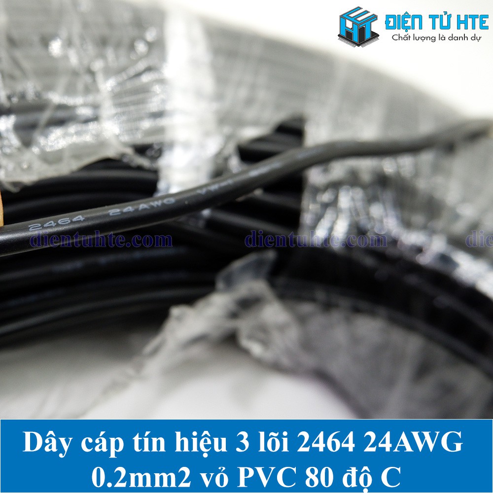 Dây cáp tín hiệu 3 lõi 2464 24AWG 0.2mm2 vỏ PVC 80 độ C (1 mét)