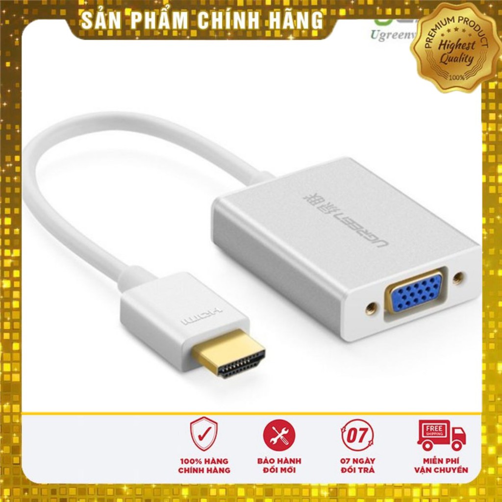 [Free ship 150K] Dây chuyển đổi HDMI to VGA+3.5mm Audio + Nguồn micro USB Ugreen  40212