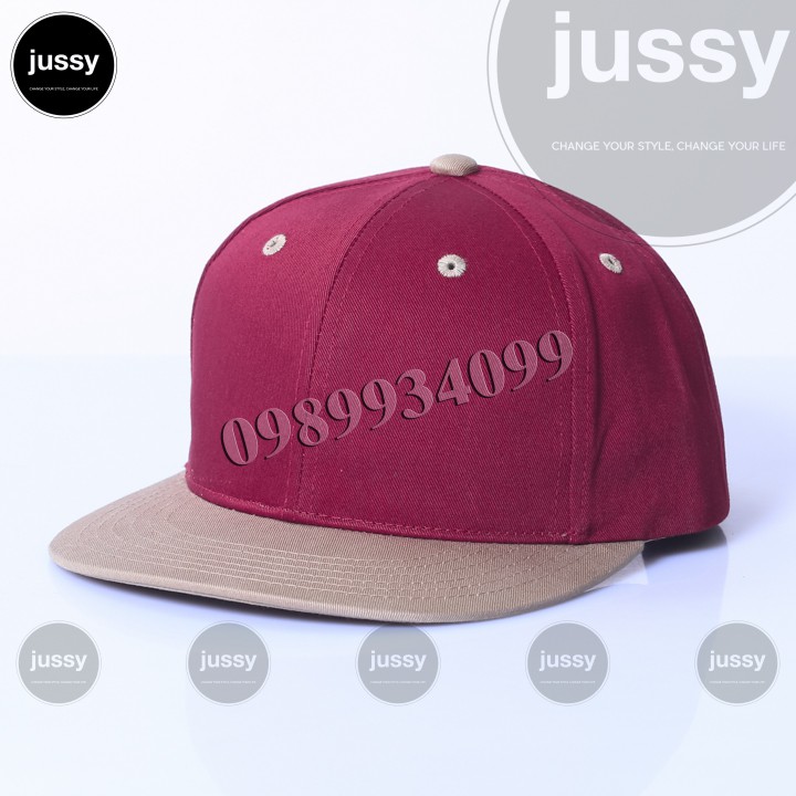Mũ Snapback Đỏ Trơn Phối Kết Vàng Kaki Nổi Bật