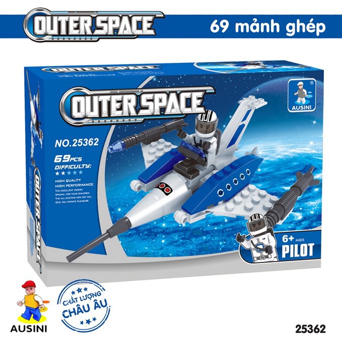 Bộ đồ chơi lắp ráp khám phá không gian Ausini 25362 - 69 mảnh