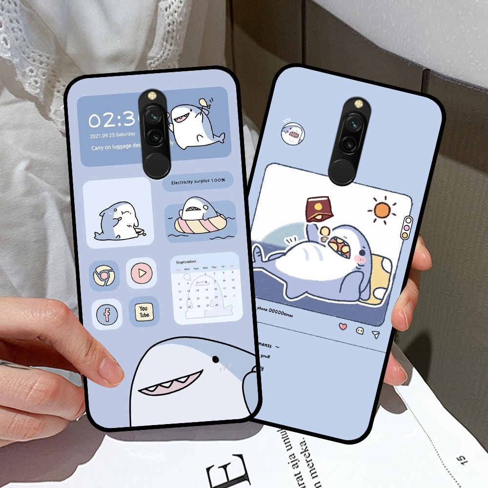 Ốp Xiaomi Redmi 8 in hình nền cá mập đáng yêu giá rẻ