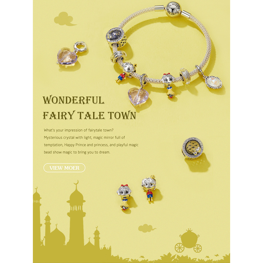 Hạt Trang Sức Bamoer SCC1813 Bạc Sterling 925 Kiểu Thiên Thần Đa Dạng Sành Điệu