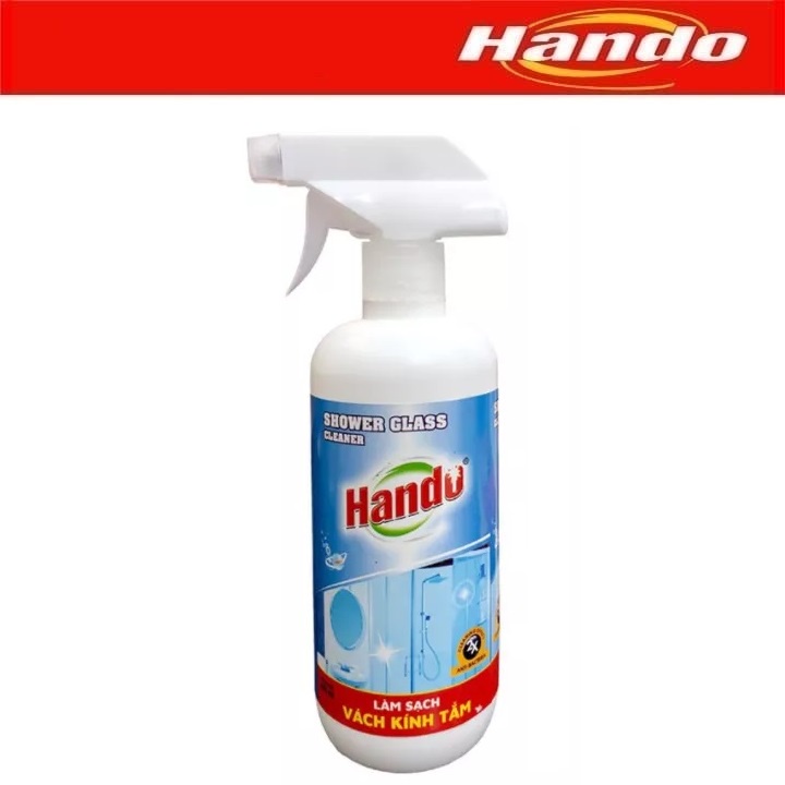 Chai xịt vệ sinh làm sạch canxi vách kính tắm Hando 570ml