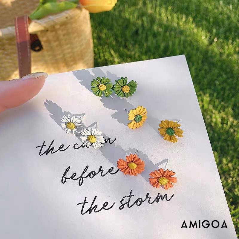 Khuyên tai hình hoa cúc thời trang Hàn