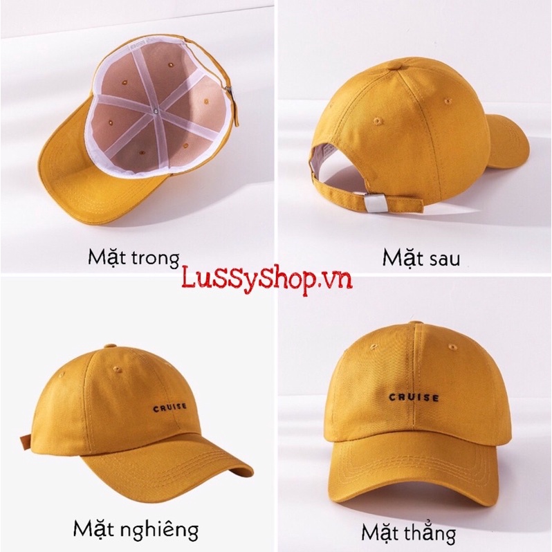 MŨ LƯỠI TRAI UNISEX VẢI COTTON PHONG CÁCH HÀN QUỐC THÊU CHỮ CRUISE FREESIZE