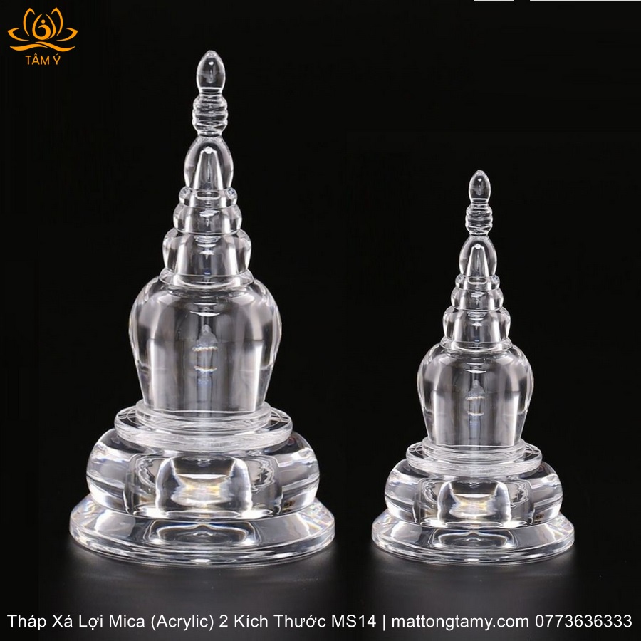Tháp Xá Lợi bằng mica (acrylic) chất lượng cao với nhiều kiểu nhiều kích thước
