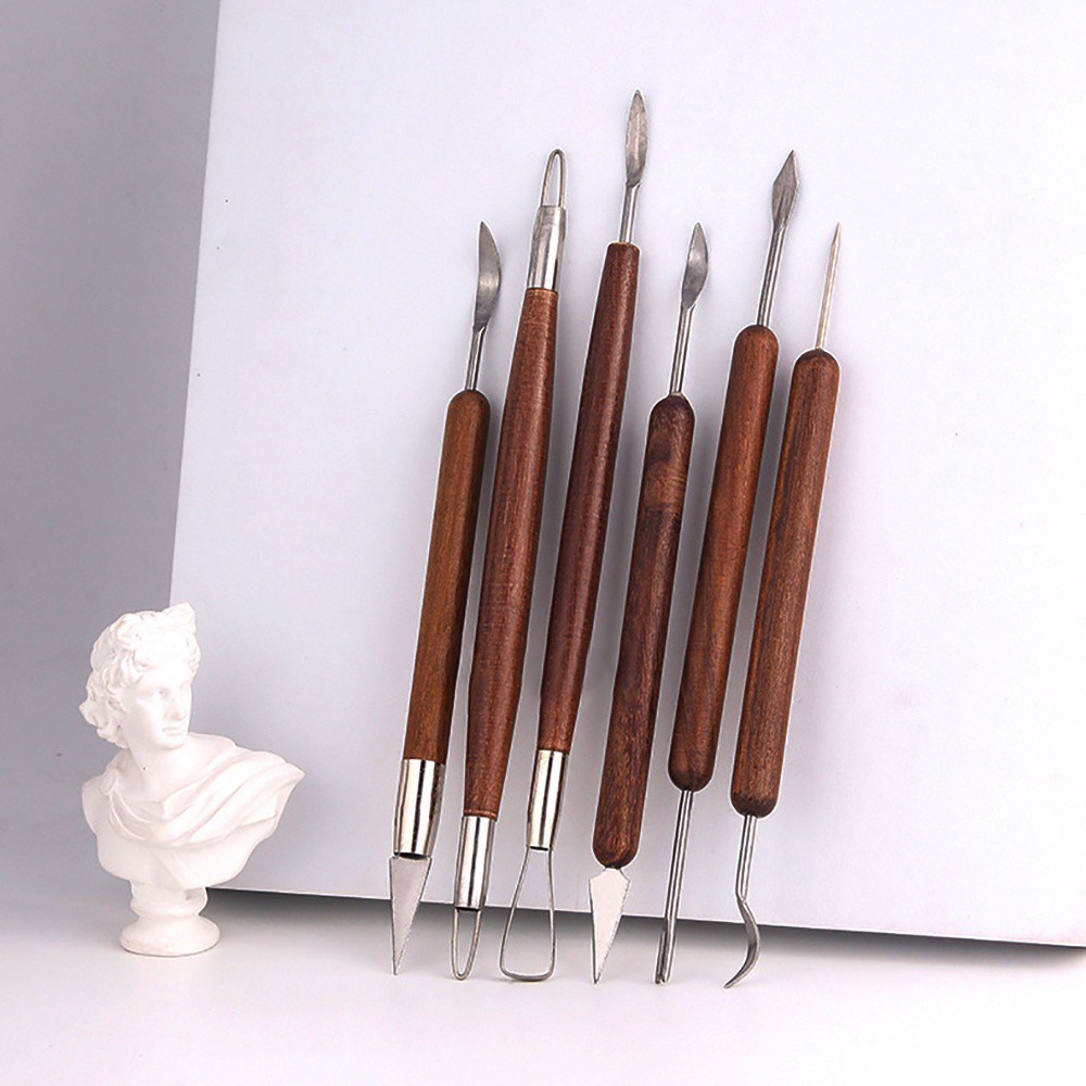Dụng Cụ Điêu Khắc Đồ Gốm Hai Mặt Với Tay Cầm Gỗ Độ Chính Xác Cao