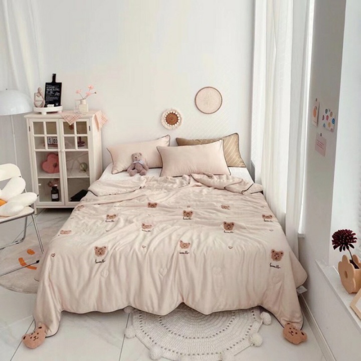 CHĂN LỤA TENCEL GẤU TEDDY HÀNG CAO CẤP MỚI