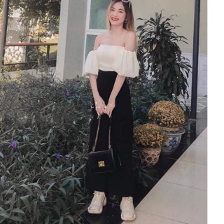 SET ÁO TRỄ VAI MIX QUẦN ỐNG RỘNG