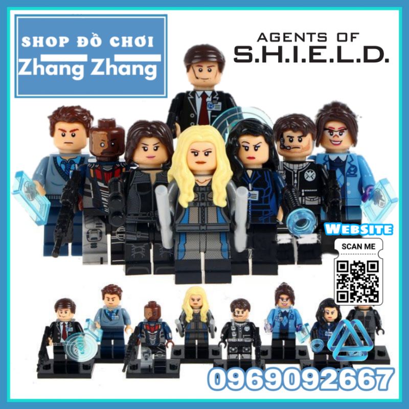 Đồ chơi Xếp hình Biệt đội S.H.I.E.L.D gồm Mocking Bird - Jemma - Phil Coulson Grant Ward Leo Fitz Minifigures X0182