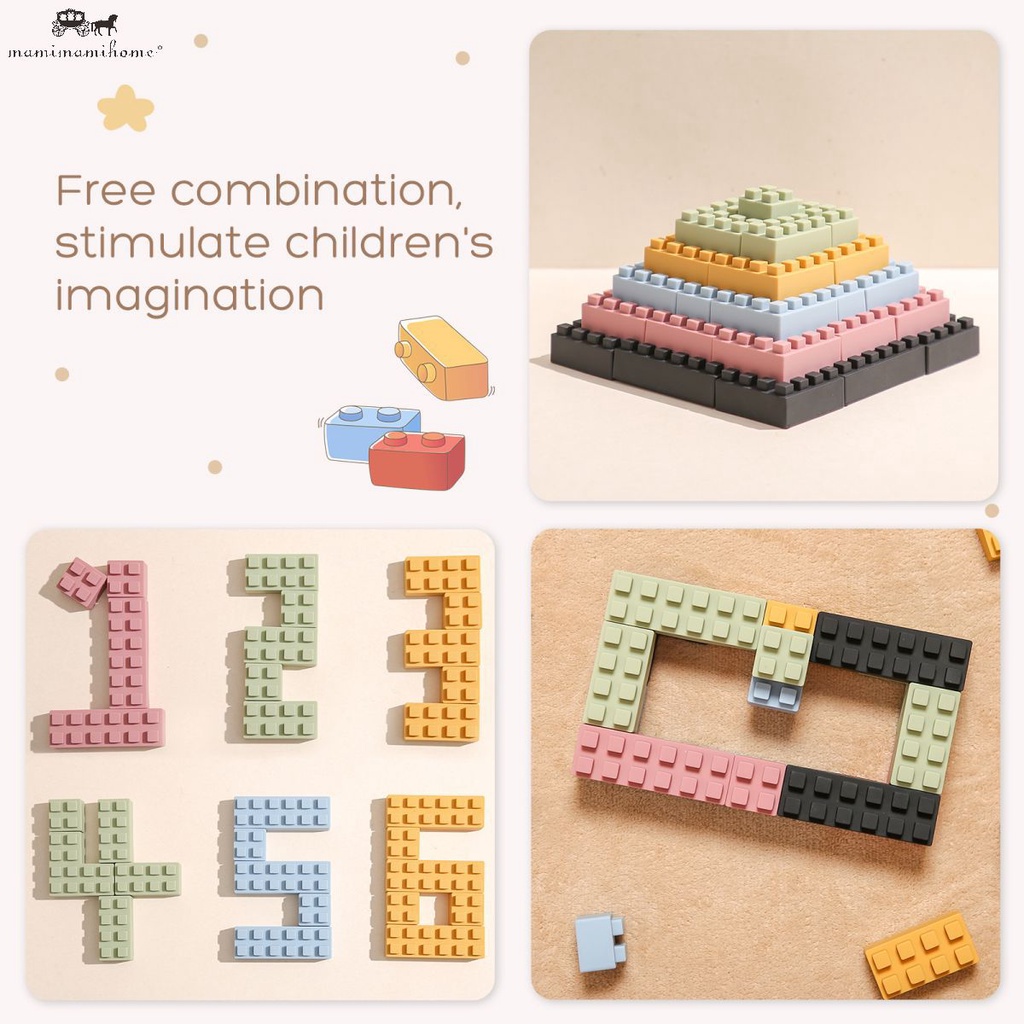 Đồ chơi khối xếp hình MAMIMAMIHOME nhiều màu sắc giáo dục phương pháp Montessori cho bé