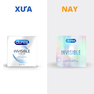 Bao Cao Su Siêu Mỏng Cao Cấp Durex Invisible Satify 3 bao