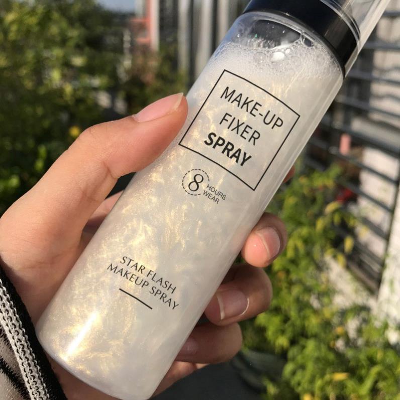 Xịt khóa Makeup Star Flash Make Up Spray 8 Hours Wear, Xịt giữ makeup cố định lớp trang điểm bắt sáng lâu trôi nhập xịn