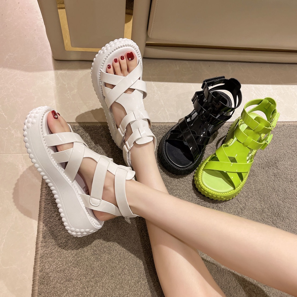 Giày Sandal Đế Dày Chống Trượt Thời Trang Mùa Hè Hàn Quốc 2023 Cho Nữ