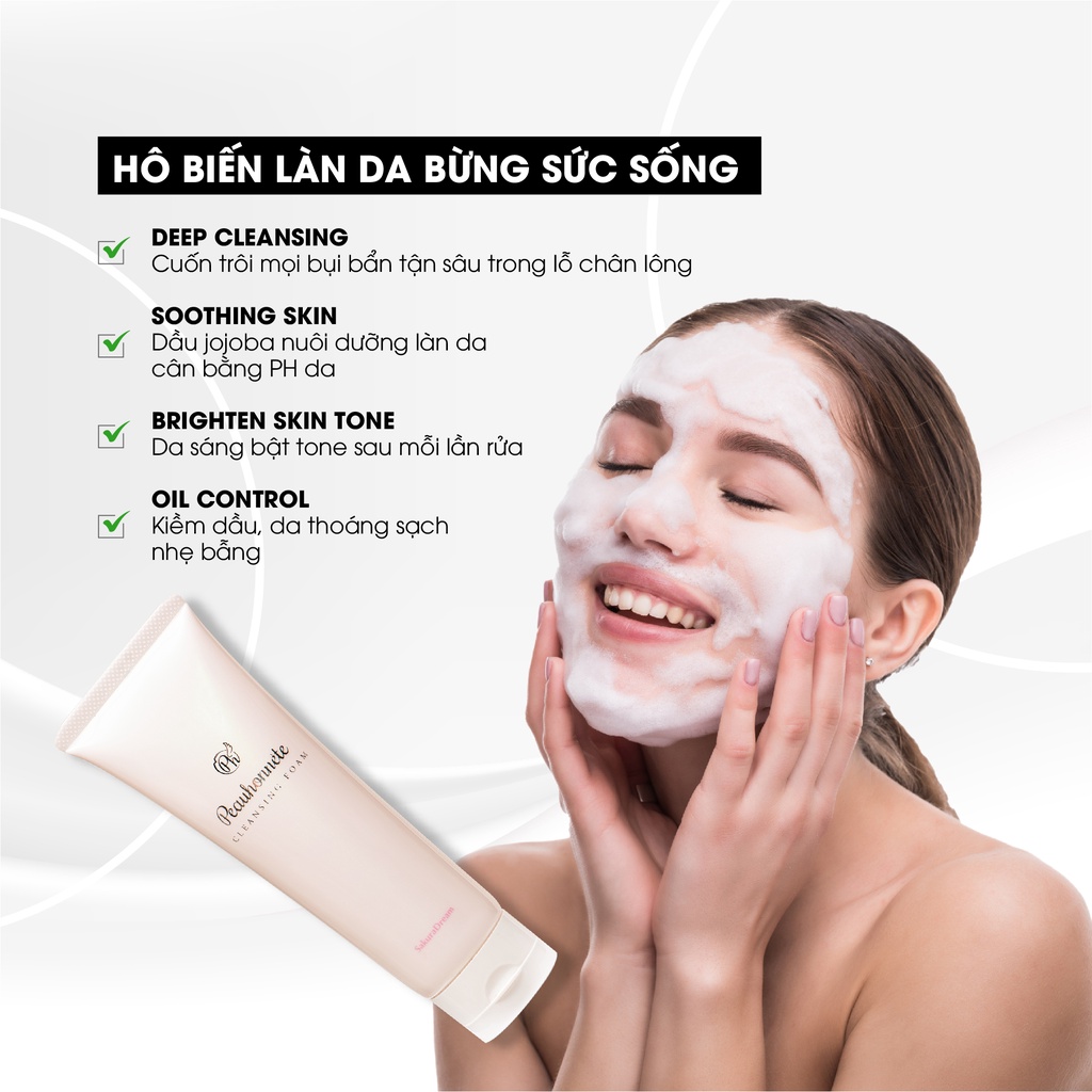 Sữa rửa mặt loại bỏ bụi bẩn, bã nhờn, da chết Peauhonnête Cleansing Foam 120g - Nhật Bản