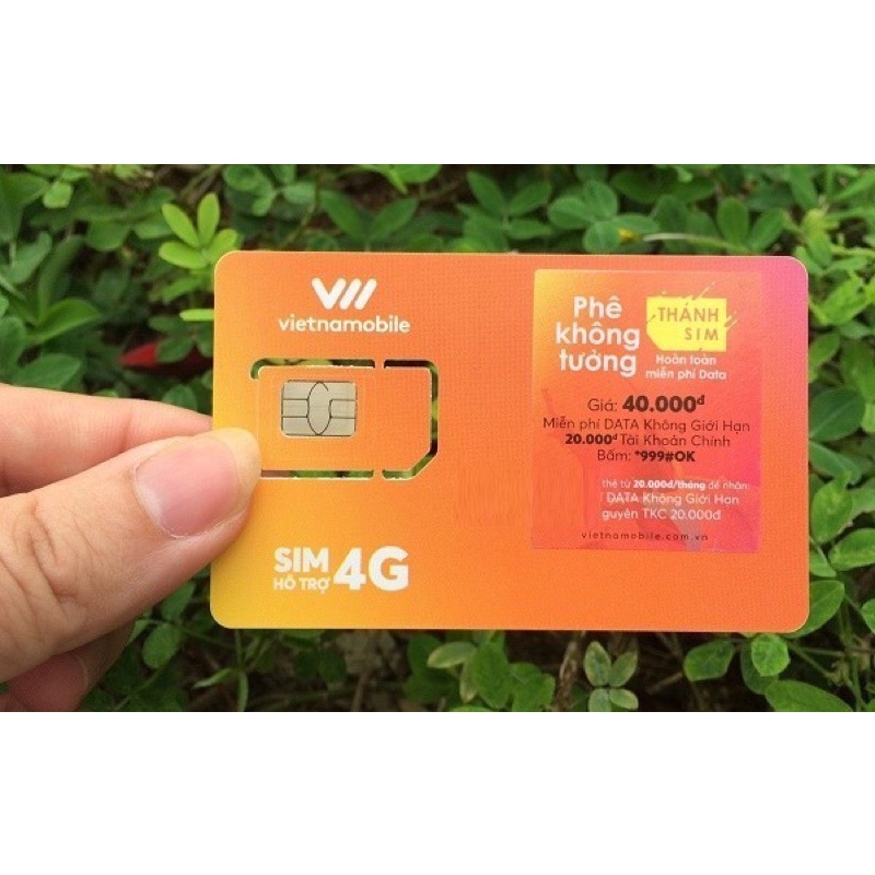 Sim Vietnammobile 4gb/1 ngày Miễn Phí Tháng đầu 1 tháng 20k !!! FREE SHIP