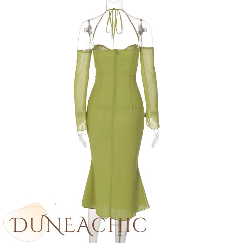 Đầm DUNEA dài tay với thiết kế phối dây xinh xắn dành cho nữ