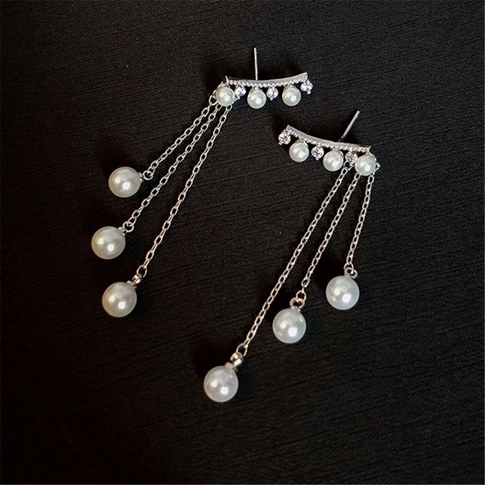 Khuyên tai nữ dài đính ngọc thời trang