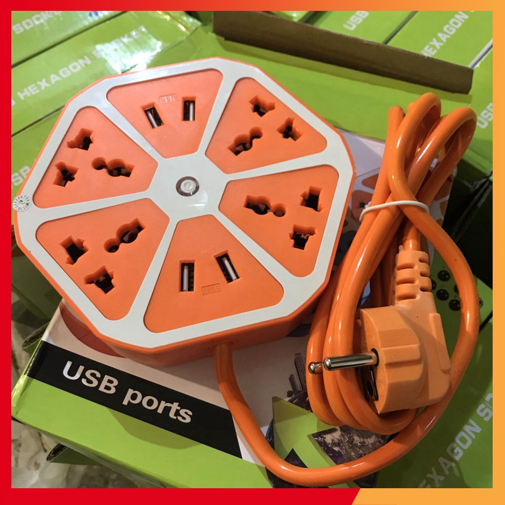 [FREESHIP] Ổ Cắm Điện Đa Năng 4 Chấu 2 Cổng USB (Loại Tốt)