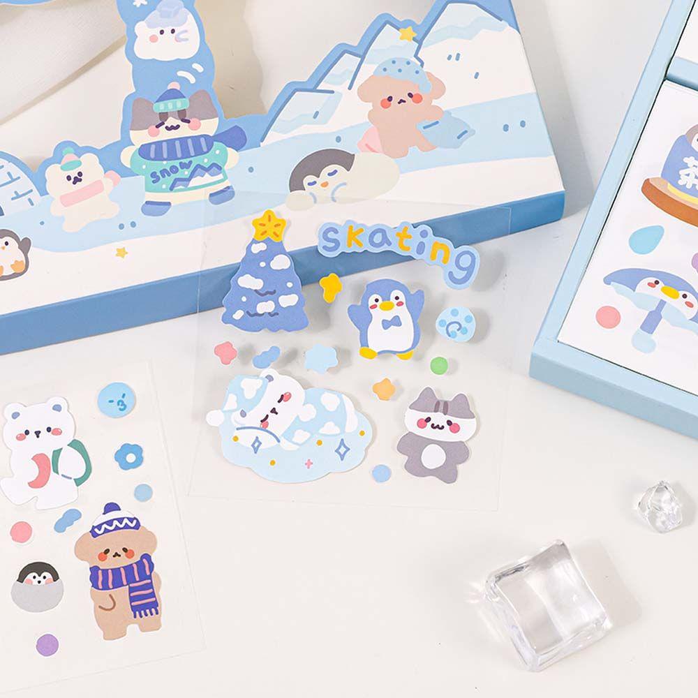 Set 100 Miếng Dán Màu Nước Sáng Tạo Trang Trí Sổ Tay