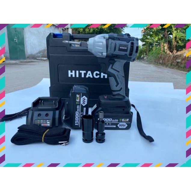 Máy xiết bu lông không than hitachi 199v  . .