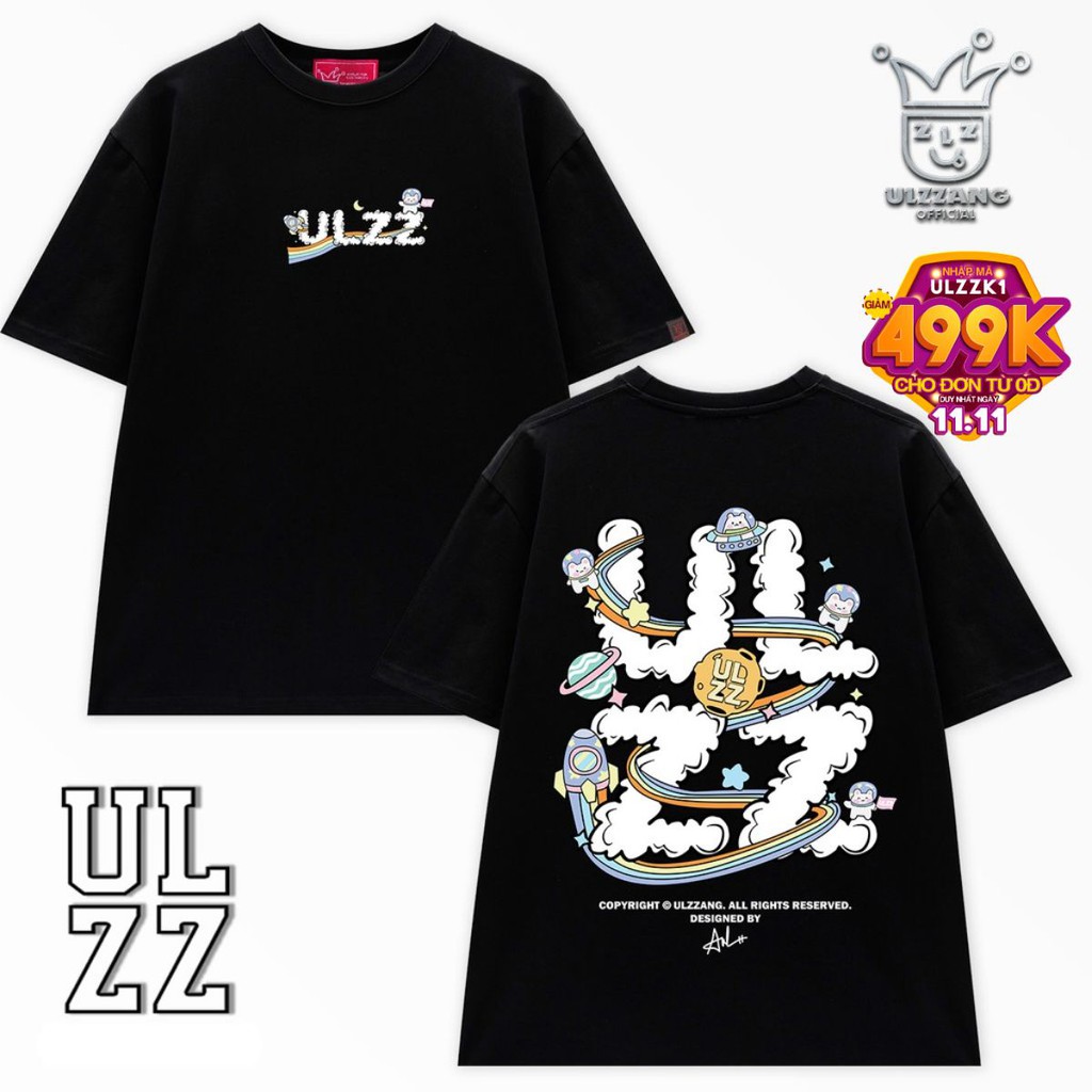 Áo phông local brand ULZZ ulzzang cloud astronaut dáng unisex form dáng rộng U-7