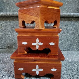 Đế gỗ vuông 14x14x7 cm