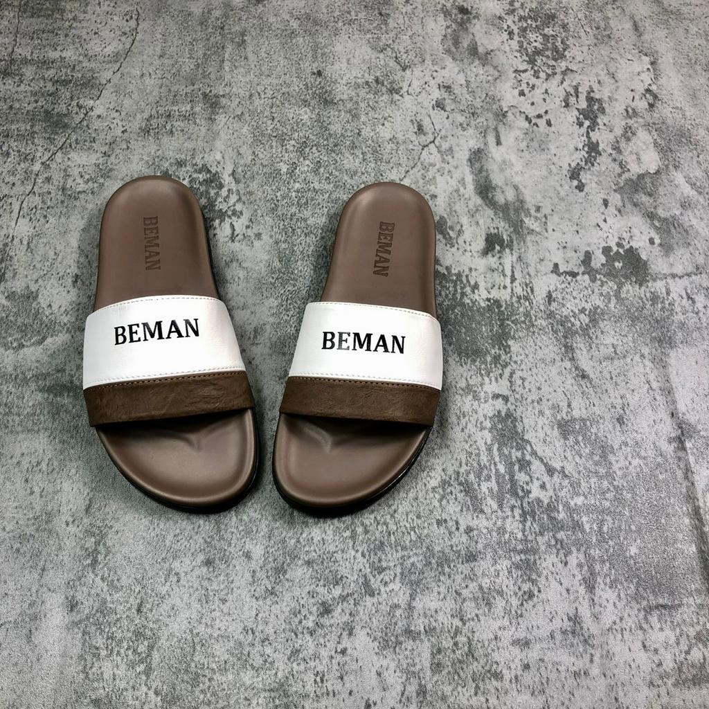 Dép nam quai ngang Beman DBM31,quai da sít phối màu cá tính,đế cao su non hai lớp nguyên khối