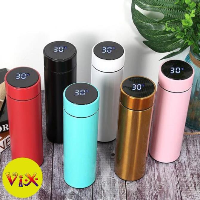 VixShop Bình giữ nhiệt 500ml có màn hình hiển thị nhiệt độ-giữ nước nóng,lạnh - pin năng lượng mặt trời