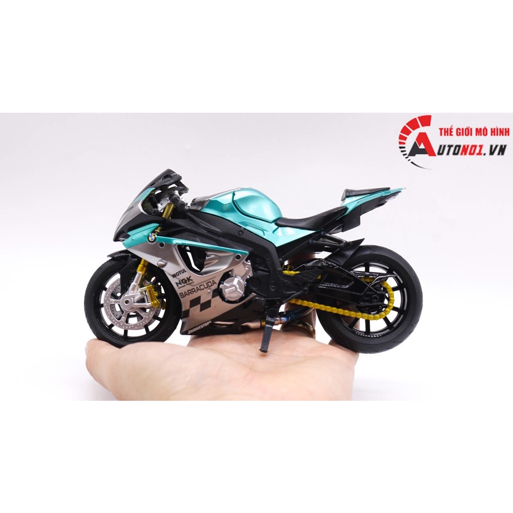 MÔ HÌNH XE ĐỘ BMW S1000RR 2020 BLUE GREY ĐỘ PÔ AR TỈ LỆ 1:12 AUTONO1 D200