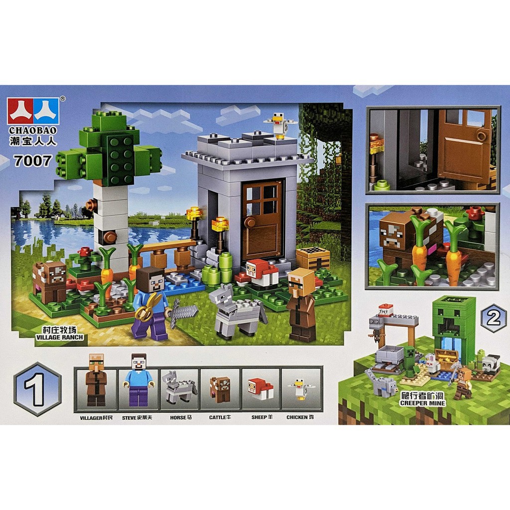 [Khai trương giảm giá] Bộ LEGO Minecraft 280 miếng ghép - Lắp ráp mô hình MY WORLD