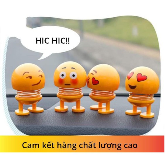 Combo 10 thú Nhún Emojji con lắc lò xo - Siêu Chất - Siêu Vui Emoji để trên oto, để bàn