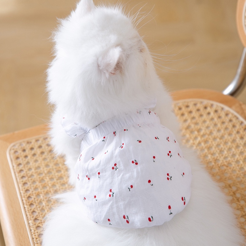 &lt;cutepethome&gt;Đầm Ngắn Hai Dây Họa Tiết Mèo Garfield Thời Trang Mùa Hè Dành Cho Thú Cưng