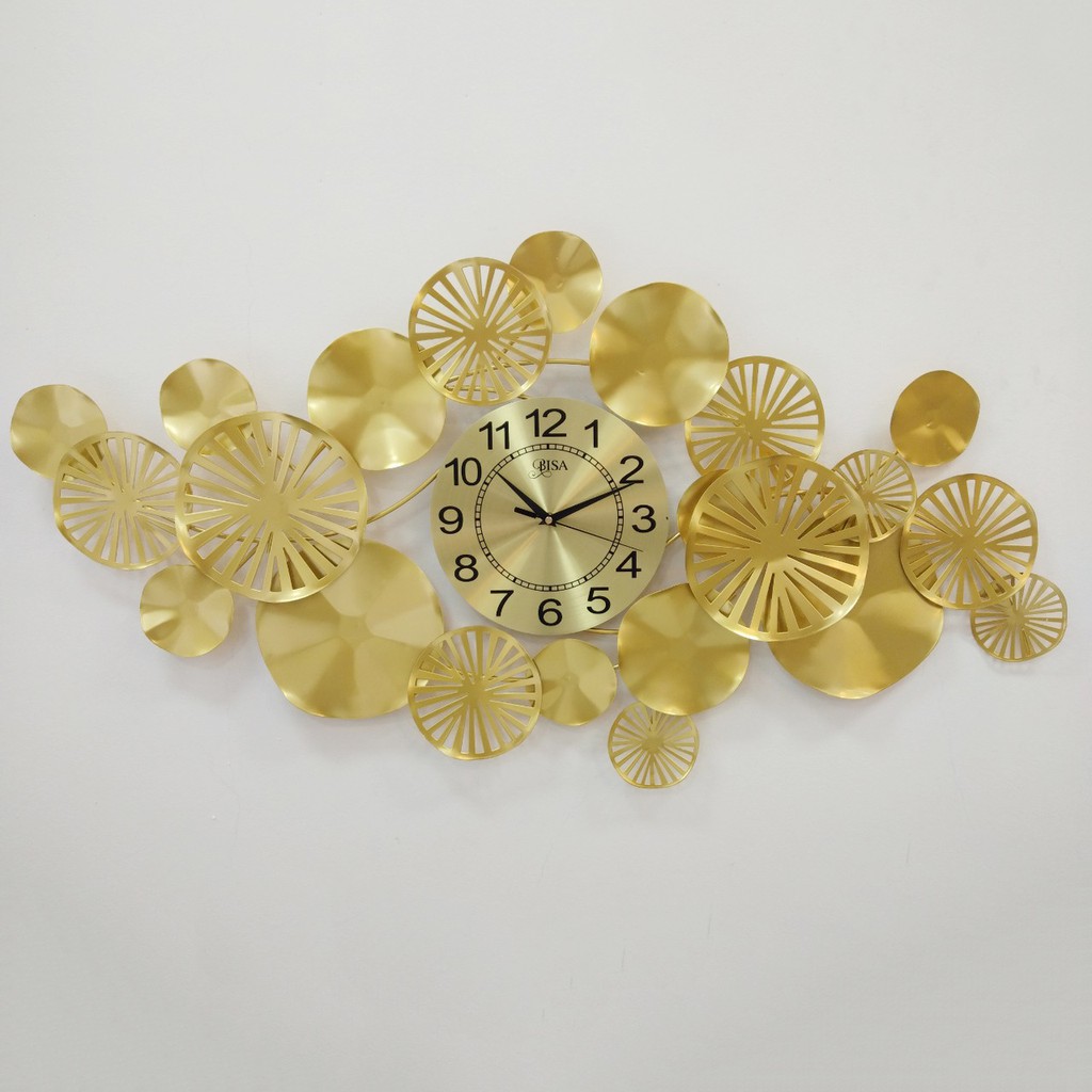 Đồng hồ kết hợp hoa sắt decor 3D thương hiệu BISA Chính Hãng Bảo Hành 5 năm
