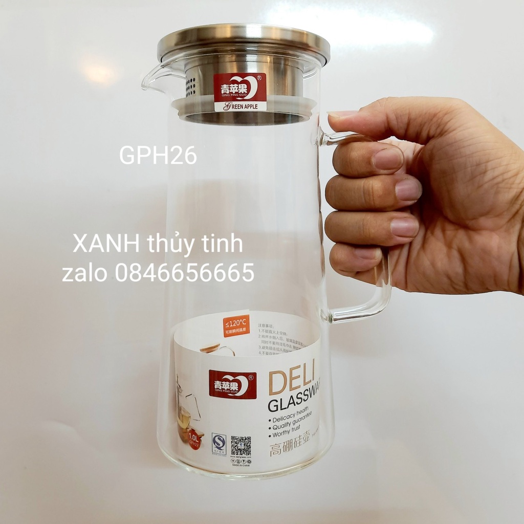 Bình thủy tinh nắp inox 1100ml - Mã: GPH26
