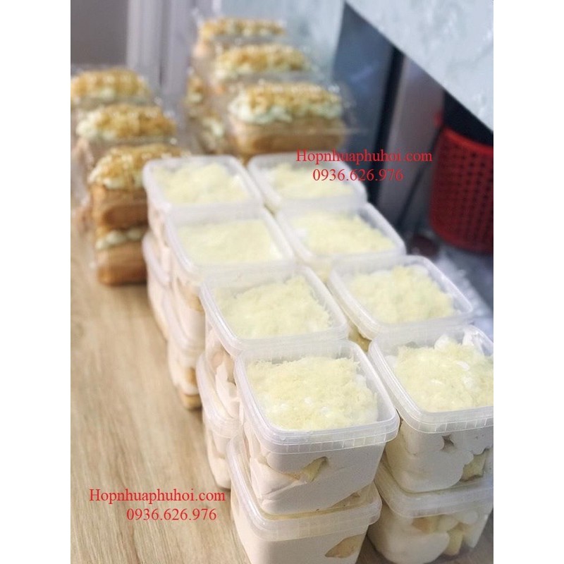 200 hộp nhựa vuông đựng kem 500ml