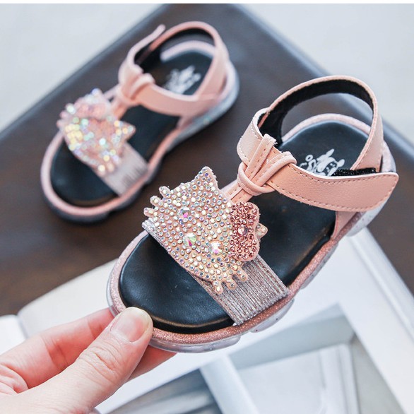 sandal bé gái size 21-30 kitty đèn led cao cấp