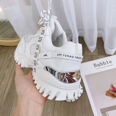 Sneaker độn đế gót nẹp kim siêu chất