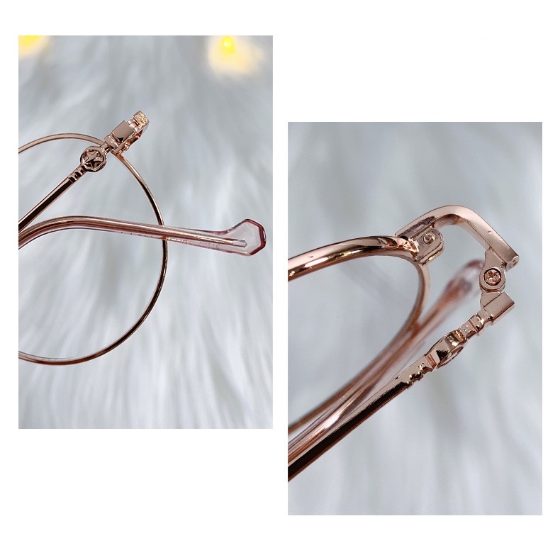 Kính Chống Bức Xạ Gọng Kim Loại Tròn Thời Trang Hàn Quốc