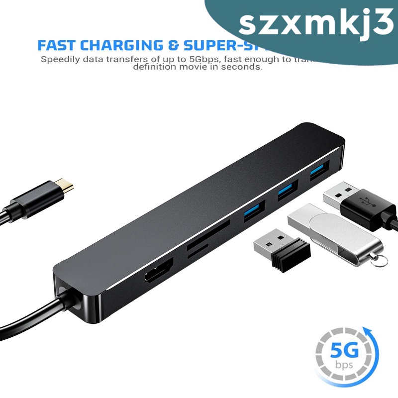 [giá giới hạn] 7 in 1 USB 3.0 Type-C to HDMI VGA Hub Multiport Adapter Dongle